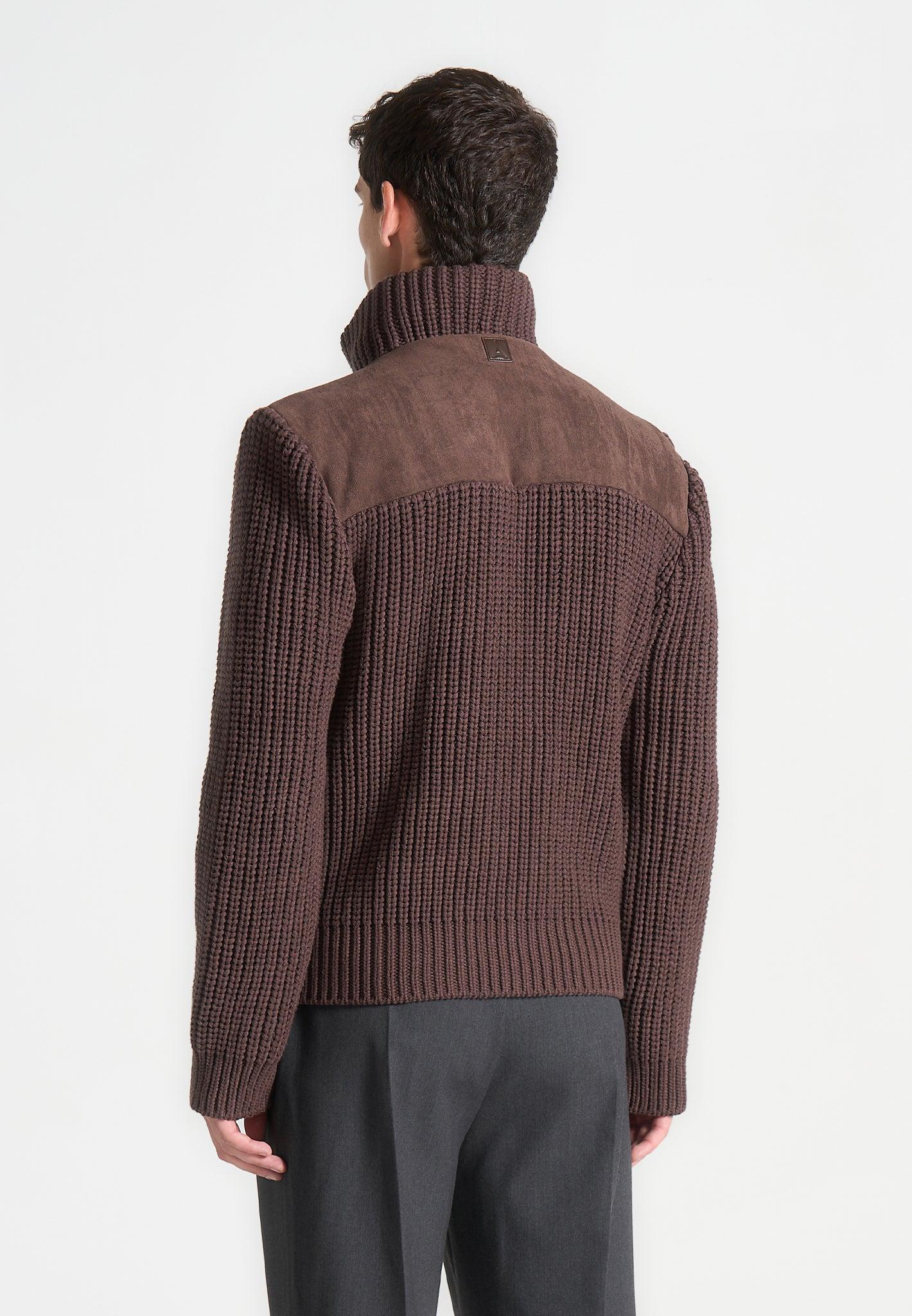 Suede & Knit Jacket - Brown Male Product Image