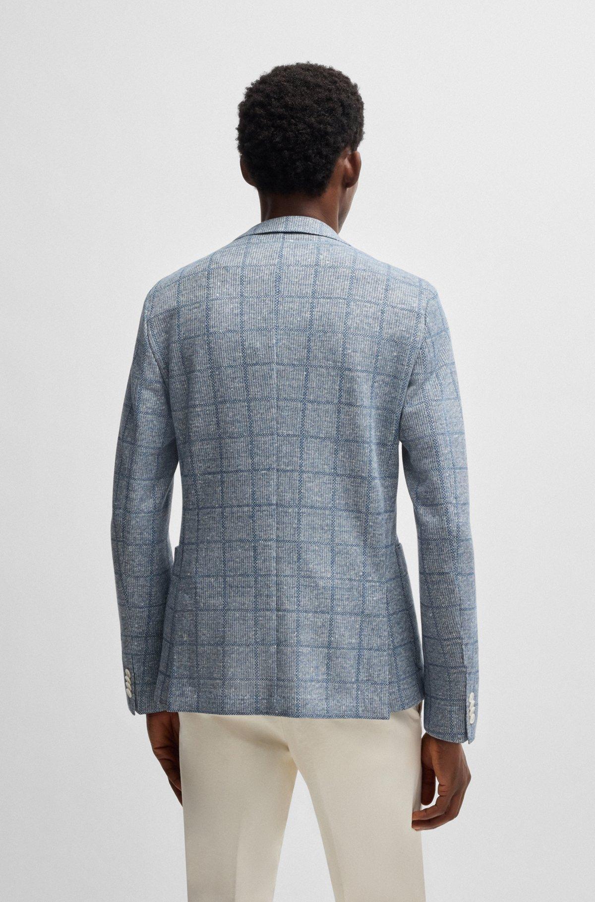 Slim-fit blazer in checked stretch fabric Product Image