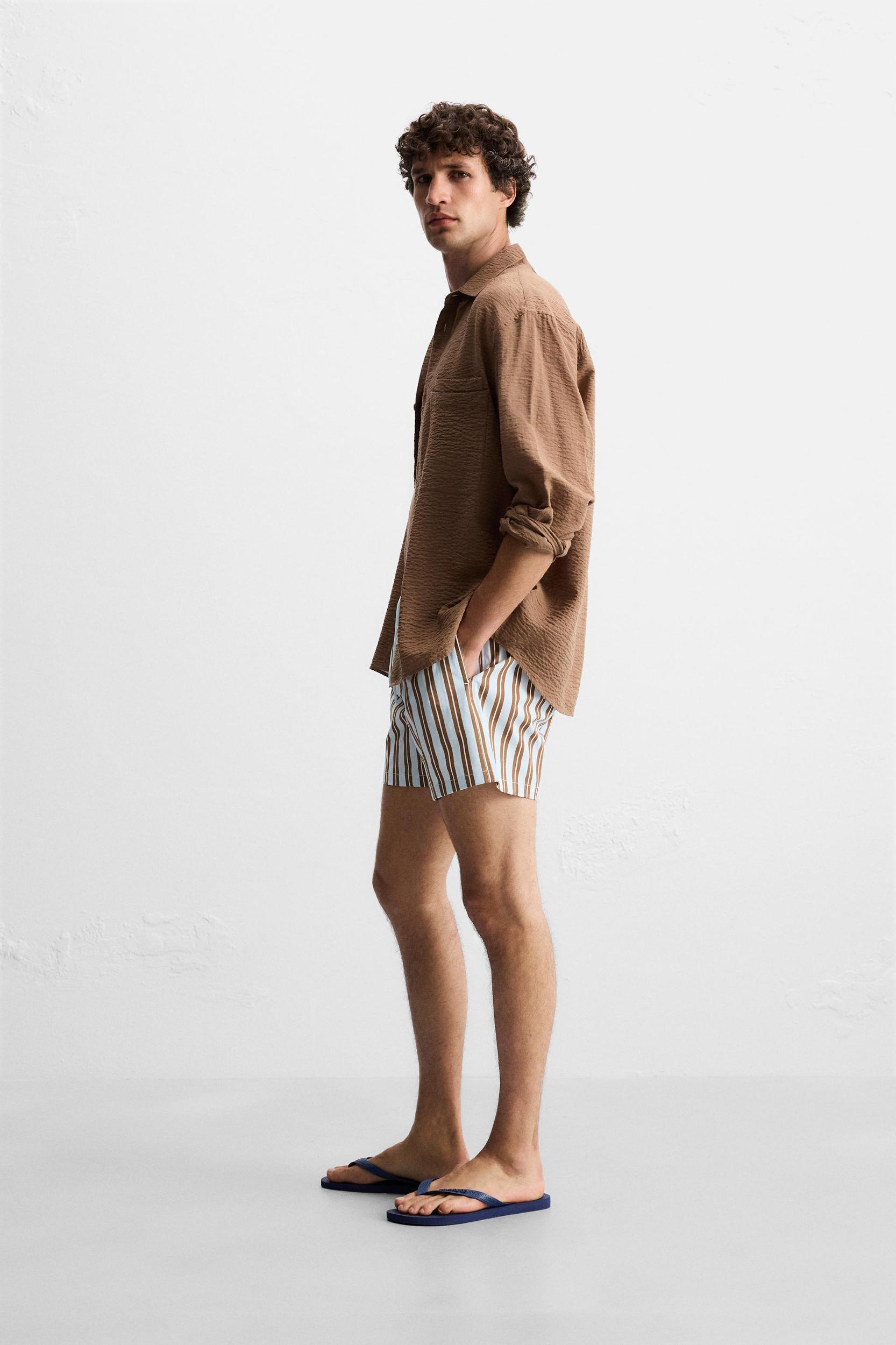 STRIPED MID-LENGTH SWIMSUIT Product Image