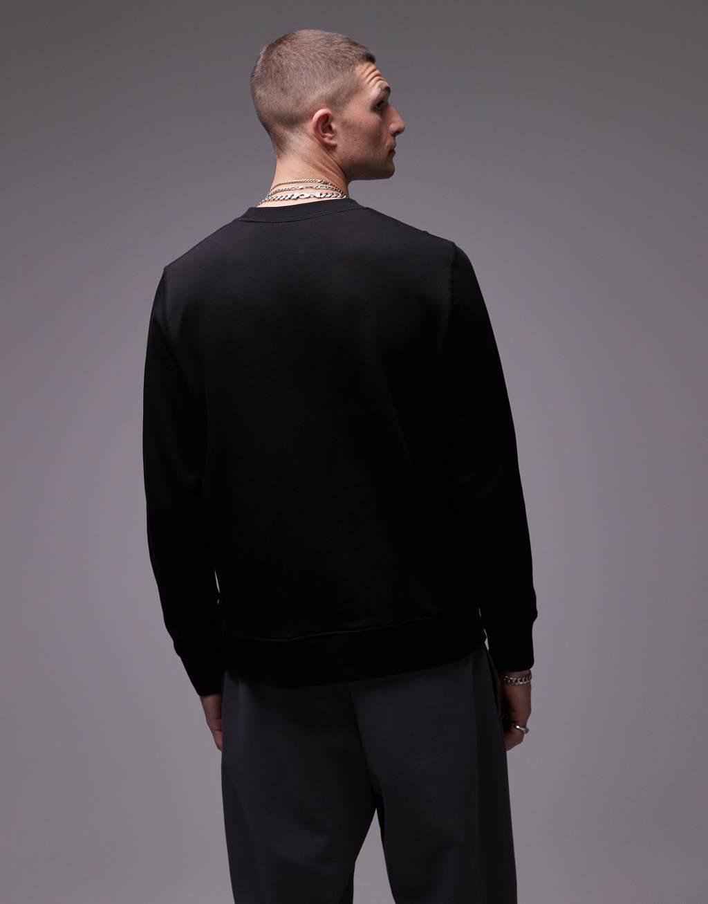 ARKET terry jersey vintage look sweatshirt in black Product Image