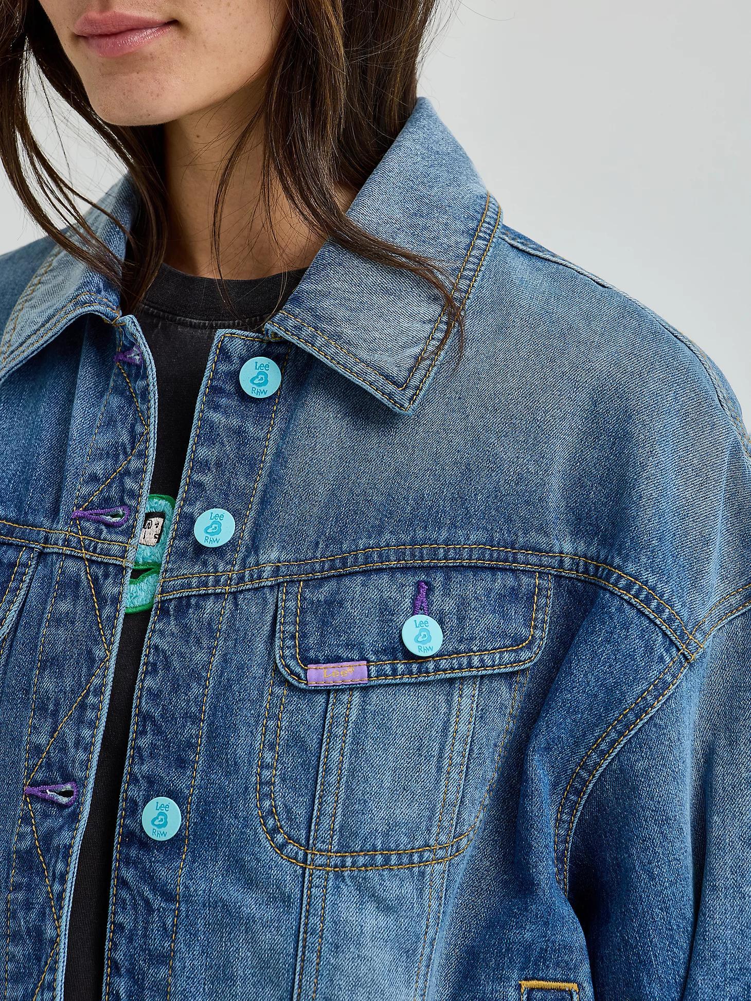 Women's Lee® x Ruohan Wang Relaxed Floral Denim Rider™ Jacket | Women's Jackets & Outerwear | Lee® Product Image