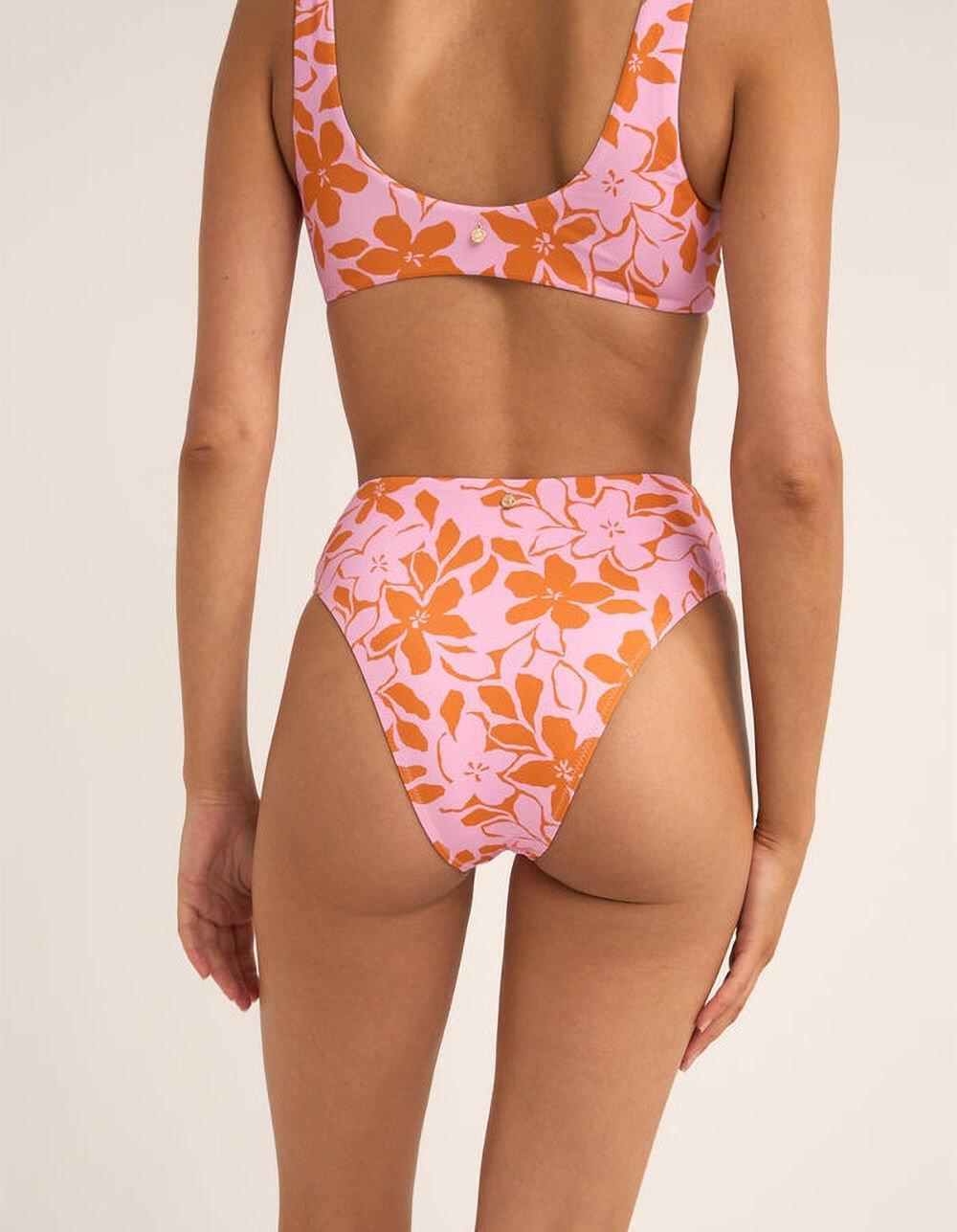RHYTHM Bora Bora Floral High Waist Bikini Bottoms - PINK COMBO Product Image