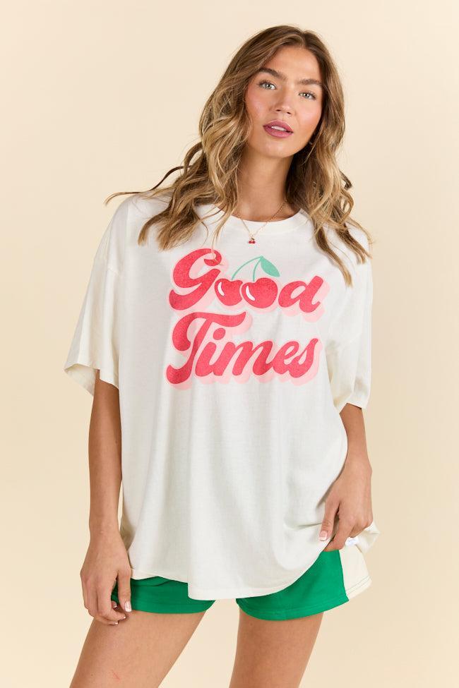 Good Times Cherry Off White Oversized Graphic Tee SALE Product Image