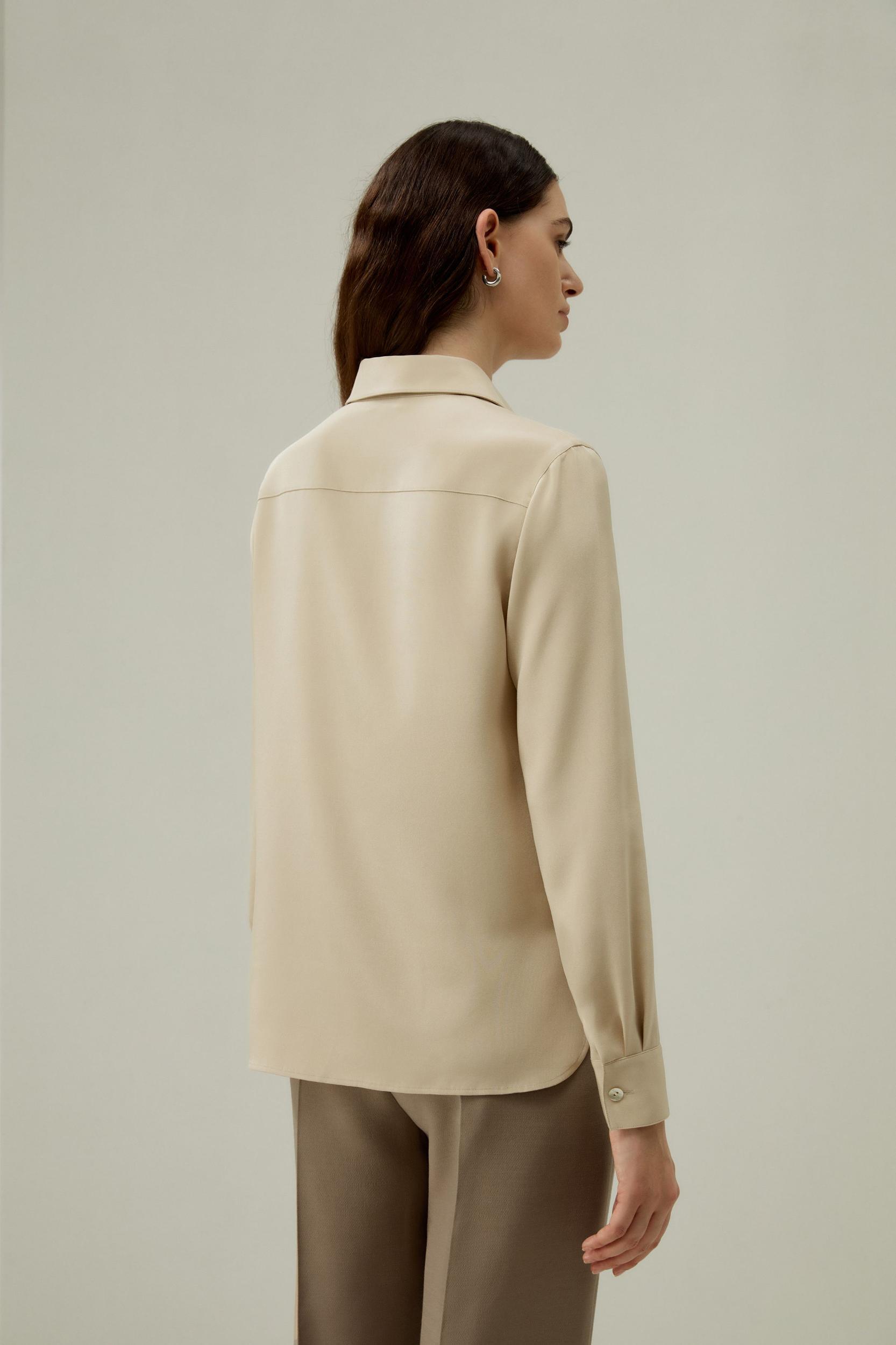 Graceful Button Up Silk Blouse Product Image