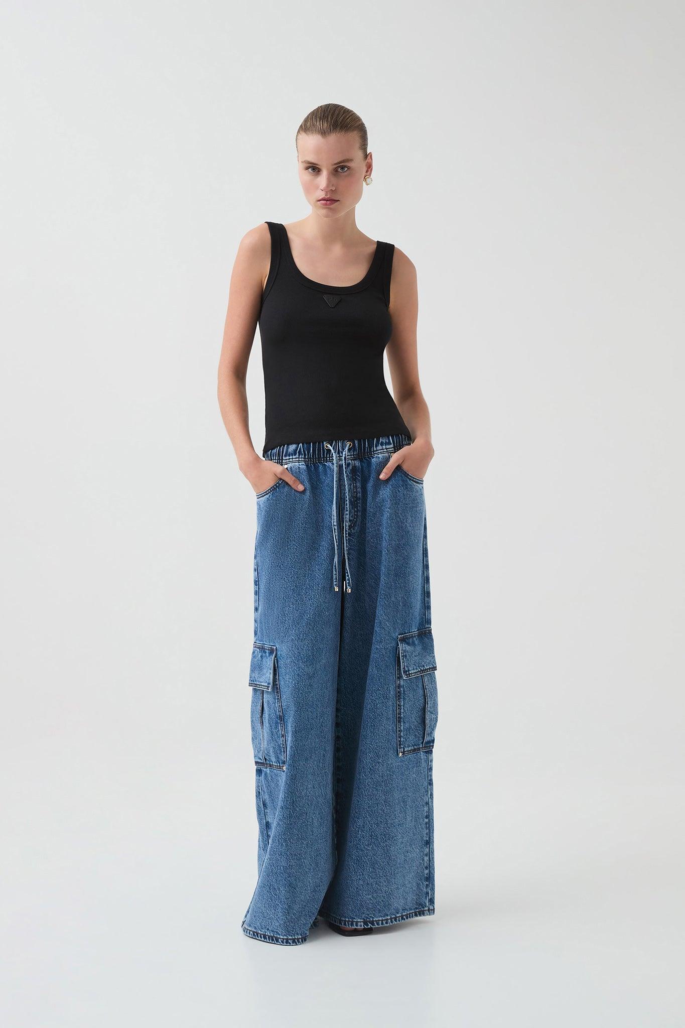 Sadie Denim Cargo Jeans Product Image