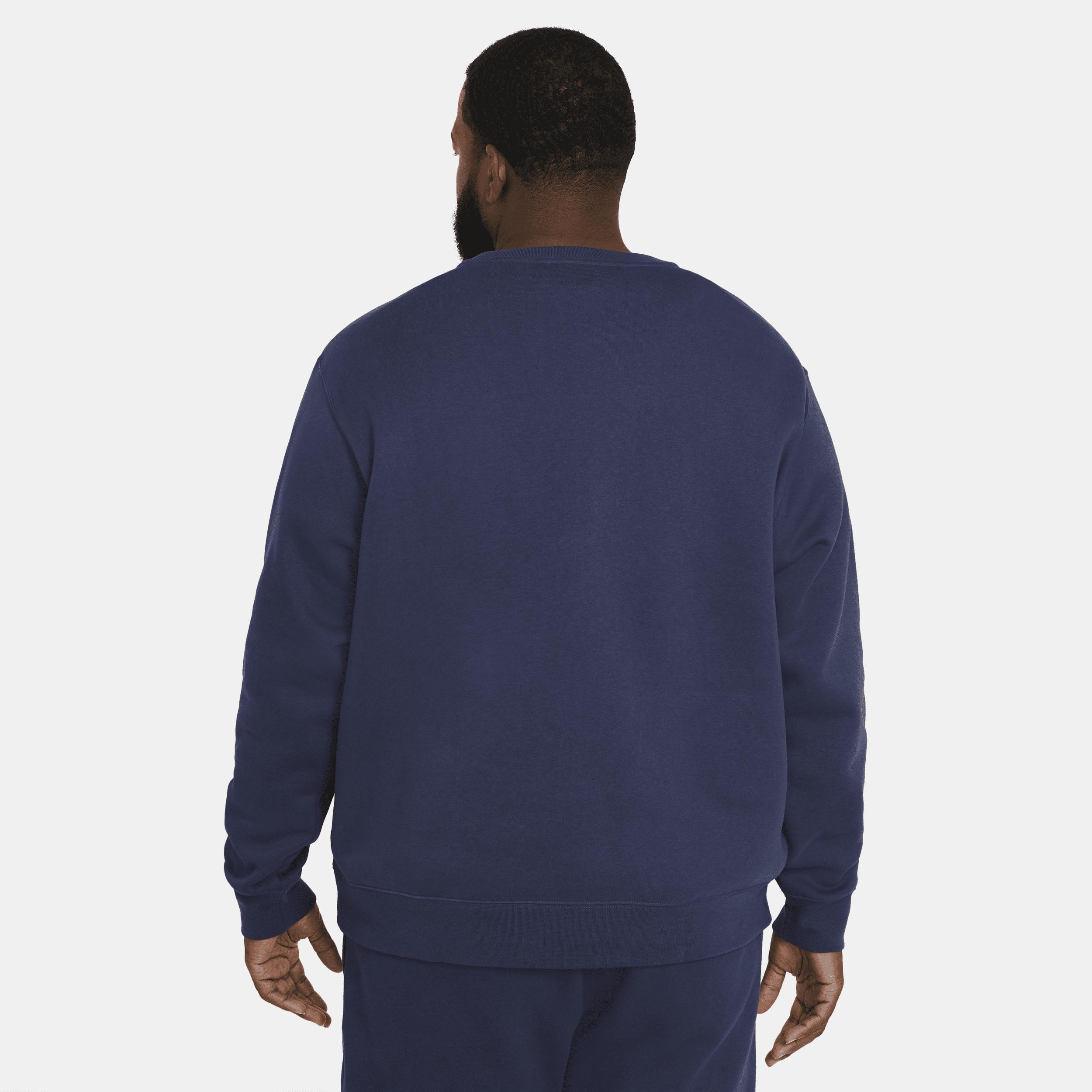 Men's Nike Club Fleece Crew, Size: XL, Black Navy White Product Image