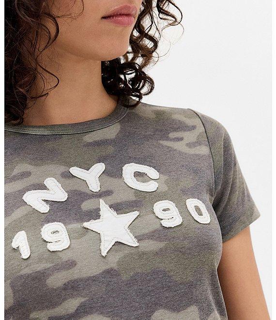 BDG Urban Outfitters NYC 1990 Appliqued Camouflage Printed Short Sleeve T-Shirt Product Image