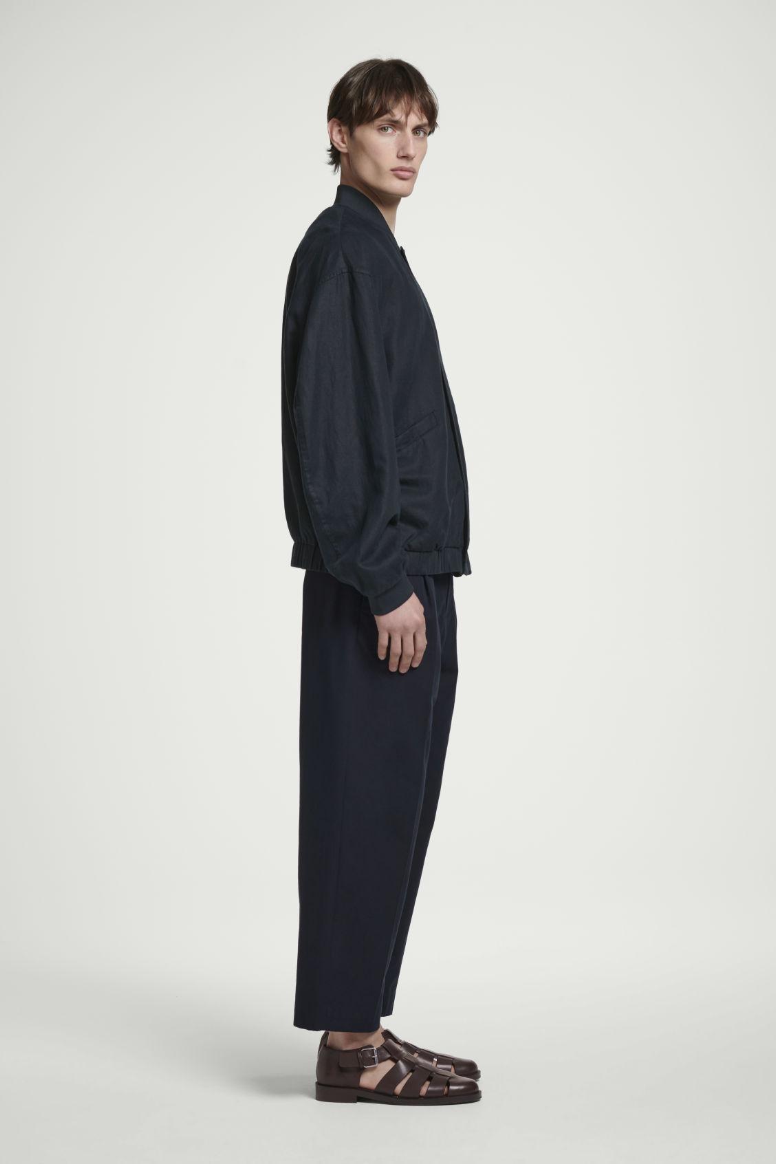 LINEN BOMBER JACKET Product Image