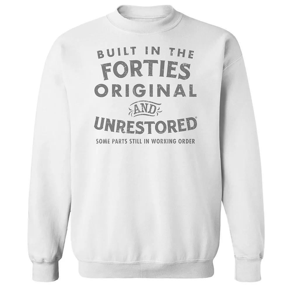 Men's Original & Unrestored Built in The Forties Fleece Graphic Sweatshirt, Size: XL, White Product Image