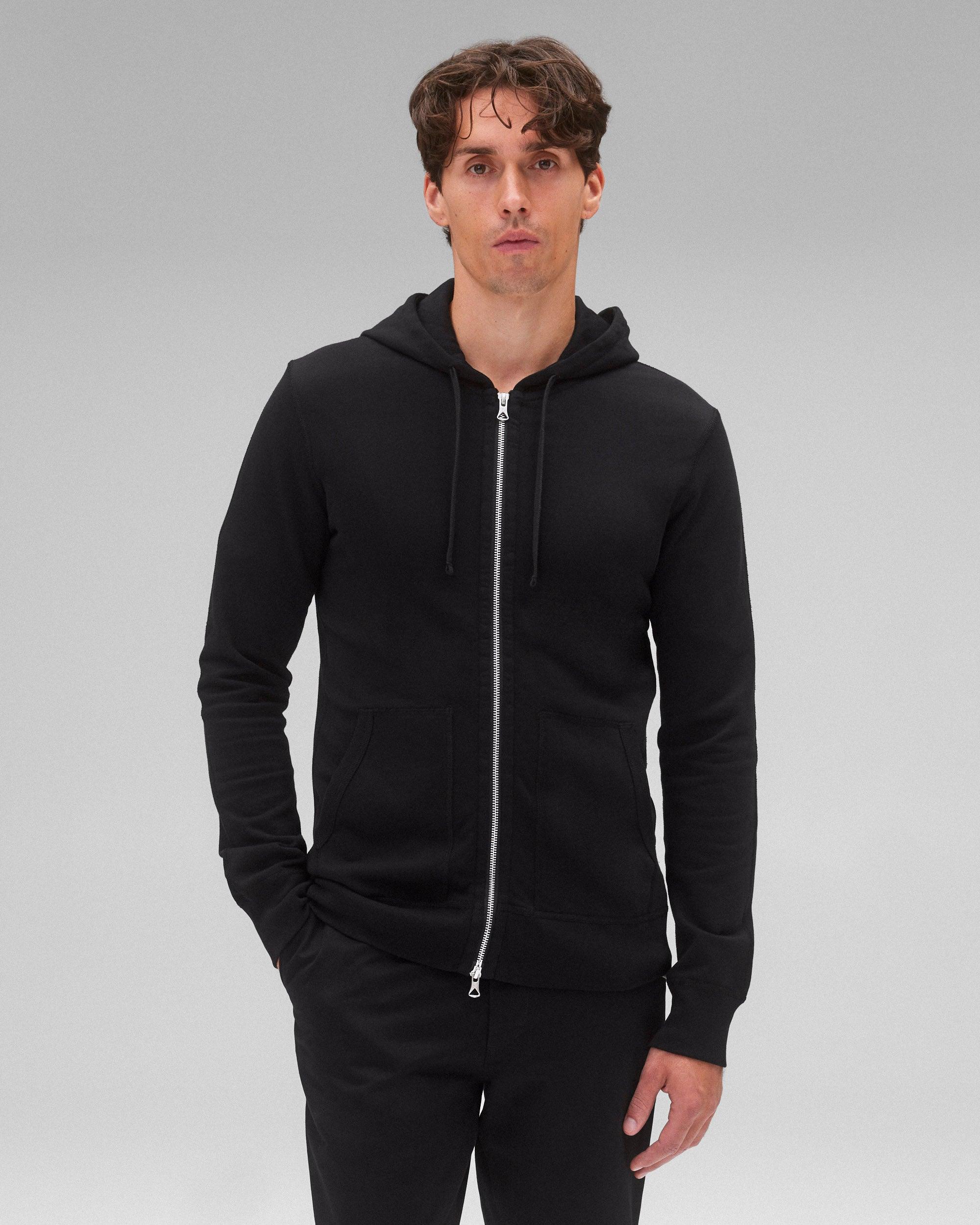 Lightweight Terry Slim Zip Hoodie Male Product Image