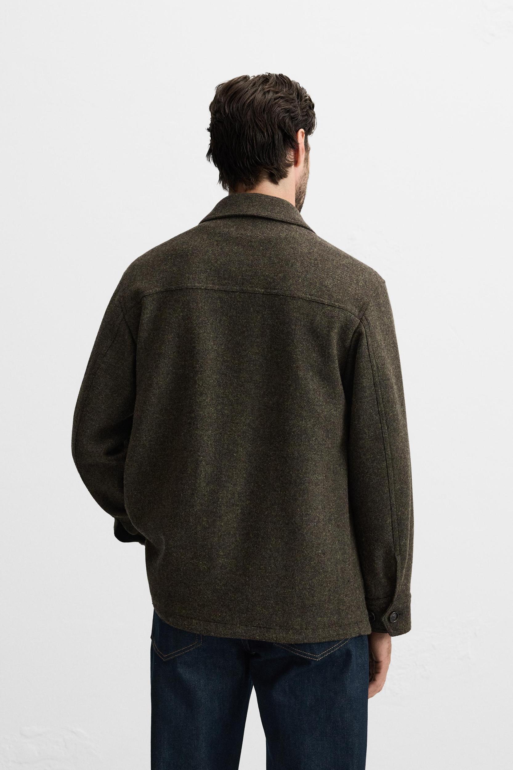 100% WOOL POCKET OVERSHIRT Product Image