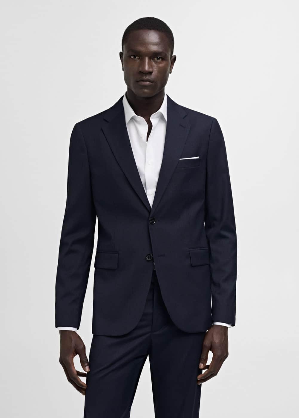 Stretch-fabric slim-fit suit blazer - Men | MANGO USA Product Image