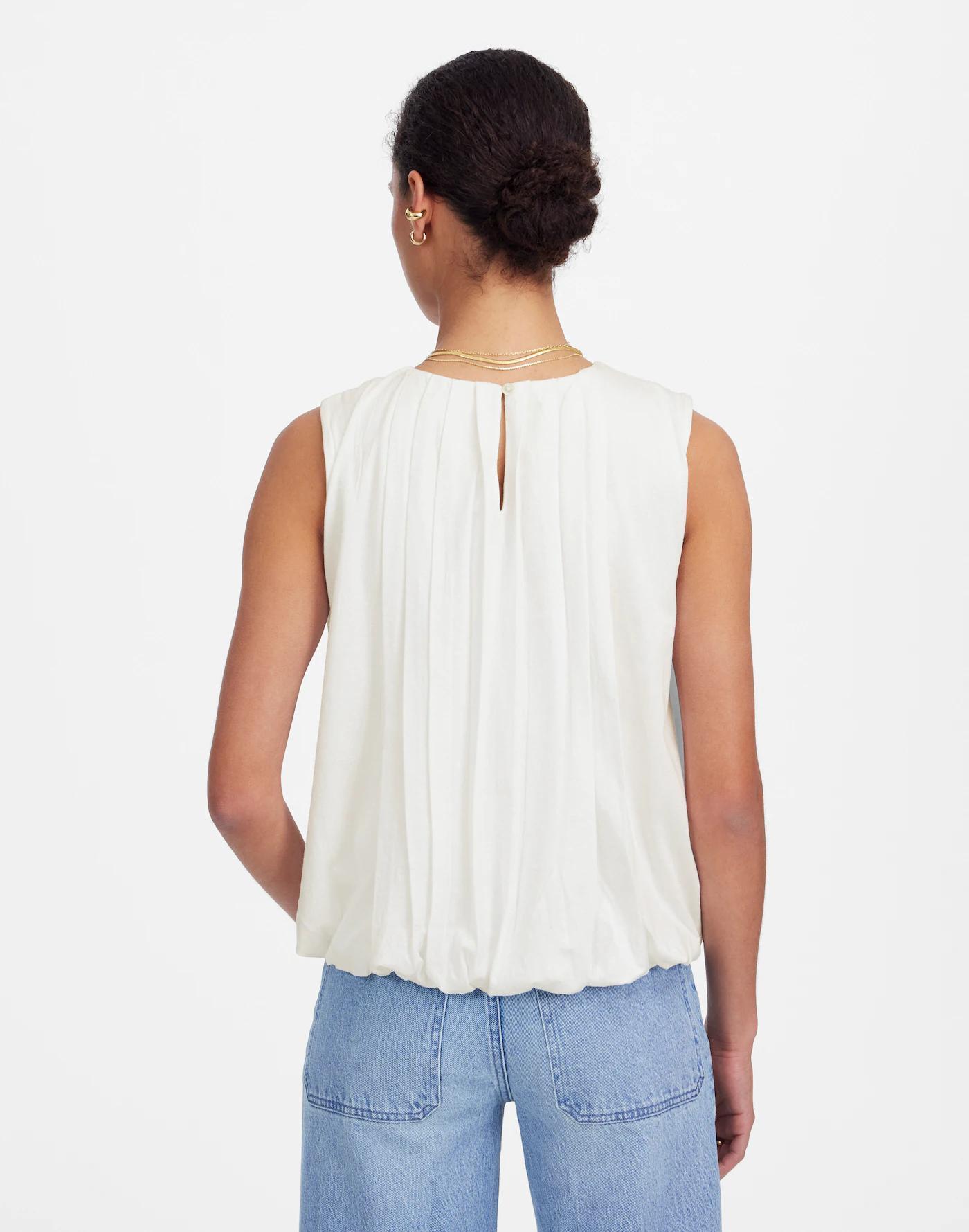 Sleeveless Crewneck Bubble Top Product Image