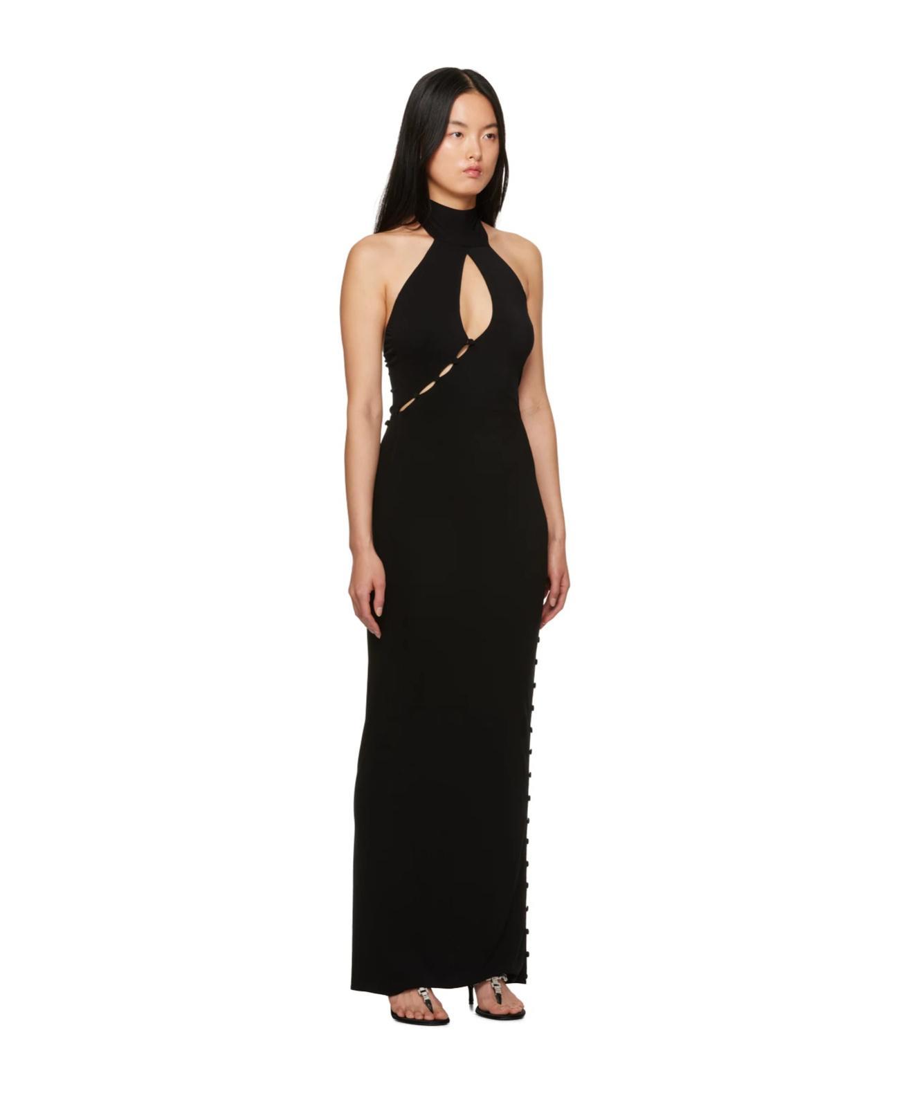 MAGDA BUTRYM Black Button Maxi Dress Product Image