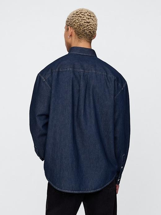 Embroidered Denim Big Shirt Product Image
