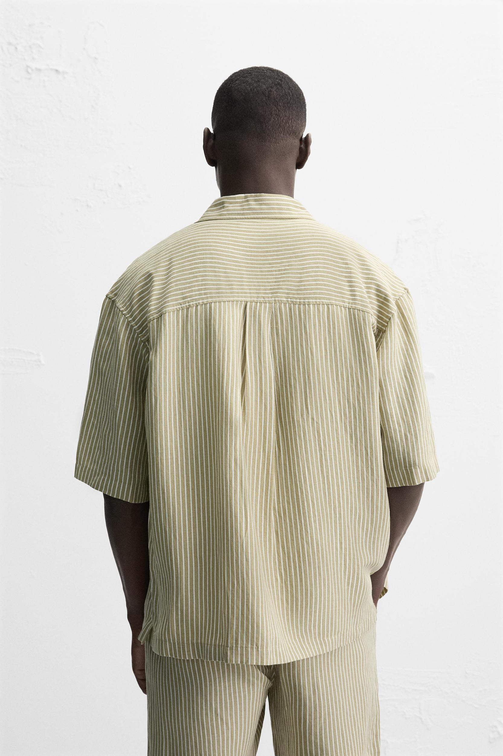 LINEN - VISCOSE STRIPED SHIRT Product Image