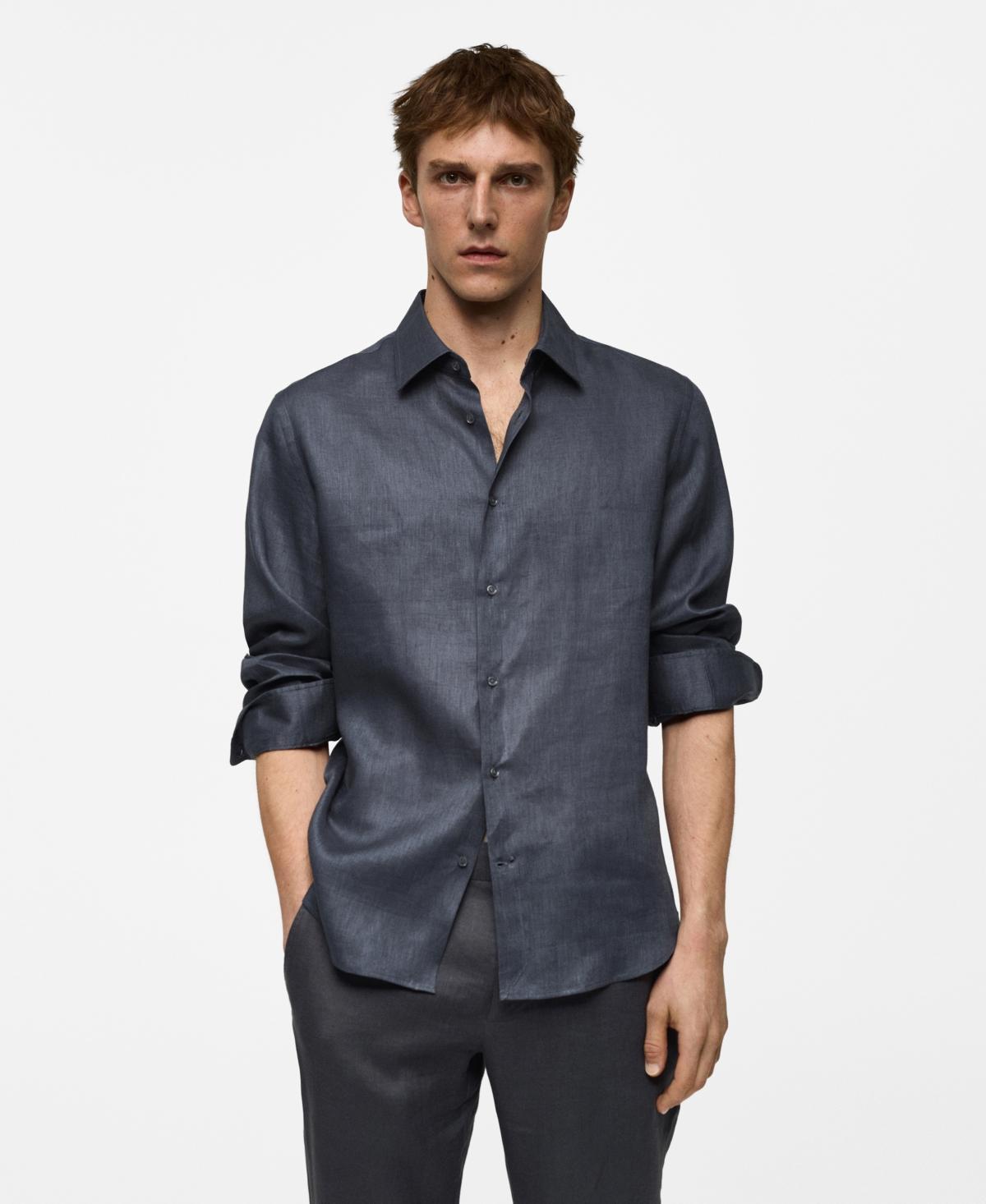 Mango Mens Linen Shirt Product Image