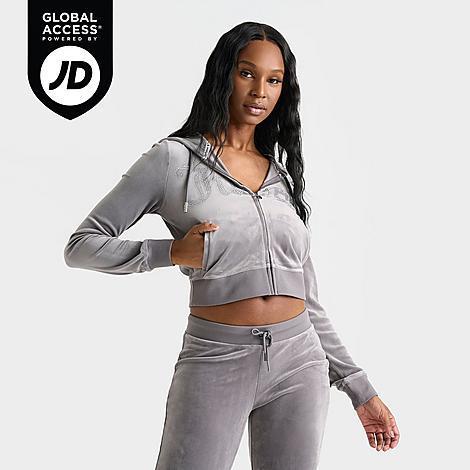 Womens Juicy Couture Bling Front Hoodie Product Image