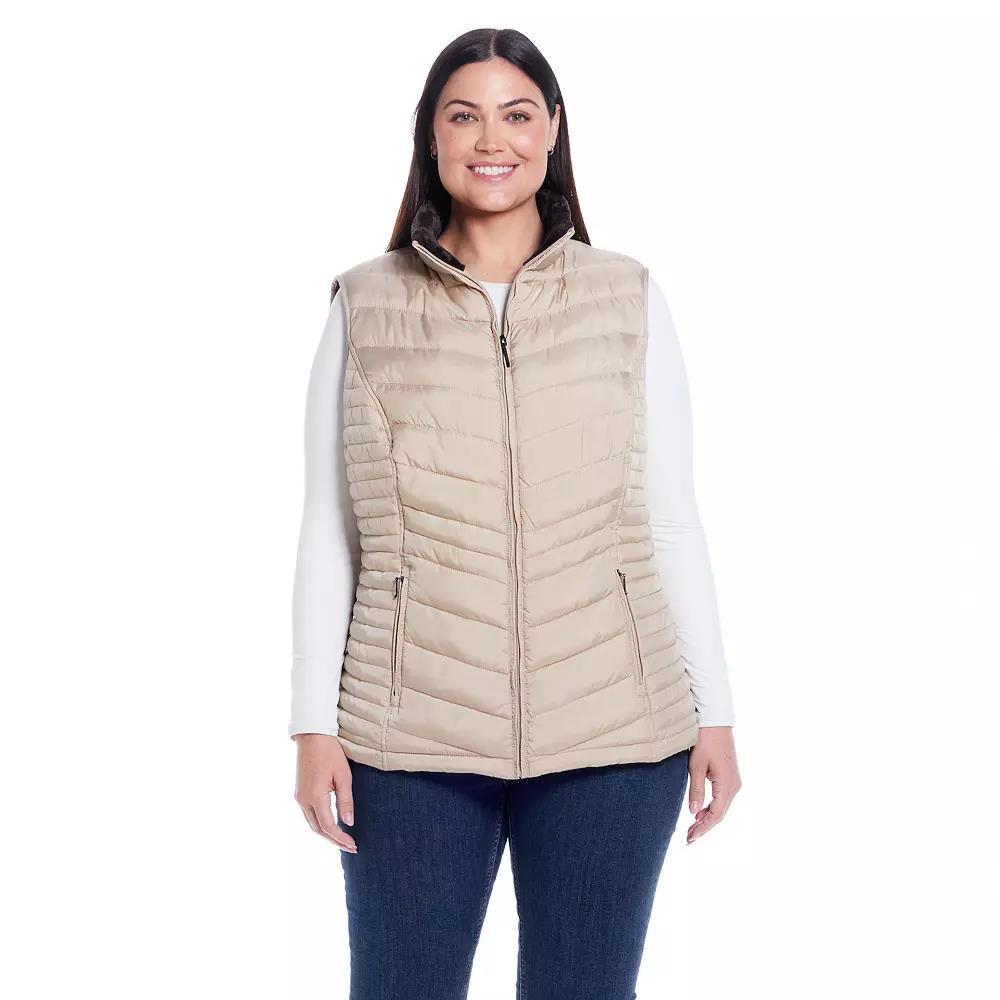 Plus Size Weathercast Plush Lined Vest, Women's, Size: 1XL, Blue Product Image
