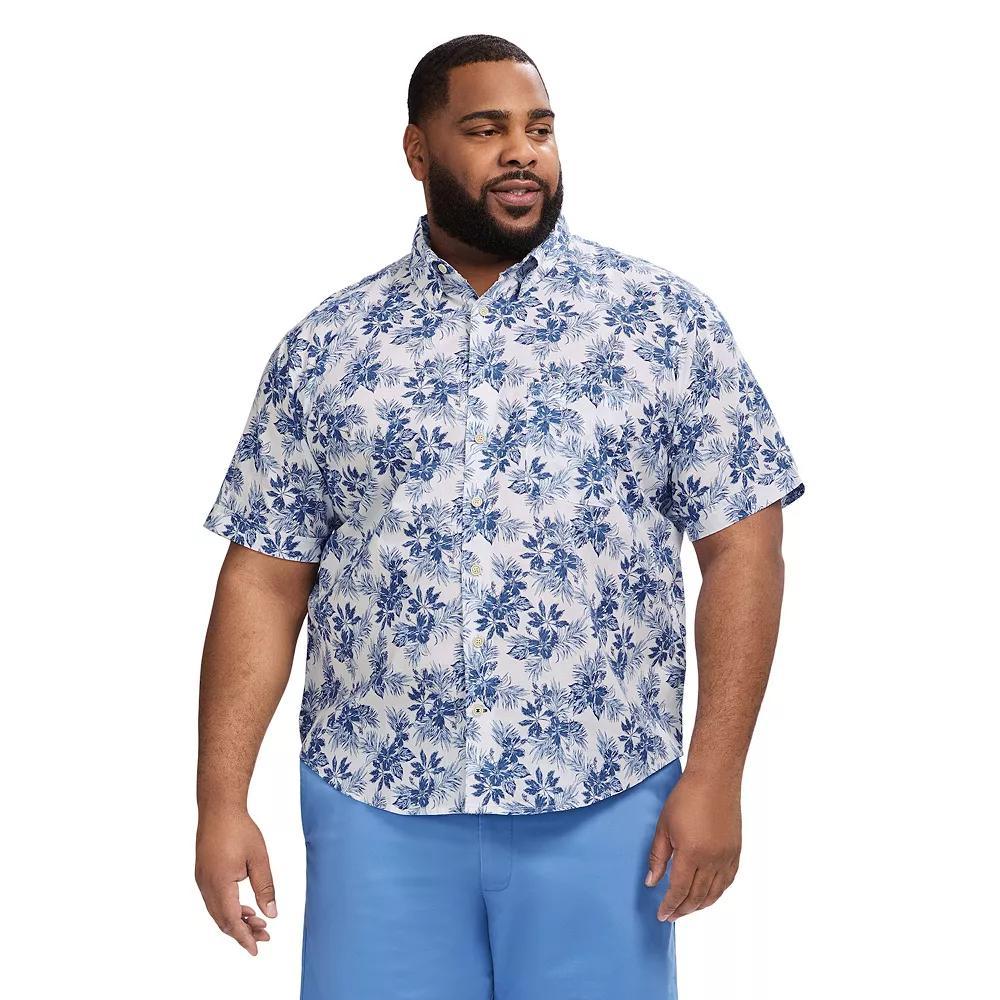 Big & Tall IZOD Dockside Short Sleeve Chambray, Men's, Size: XL Tall, Bright White Floral Product Image