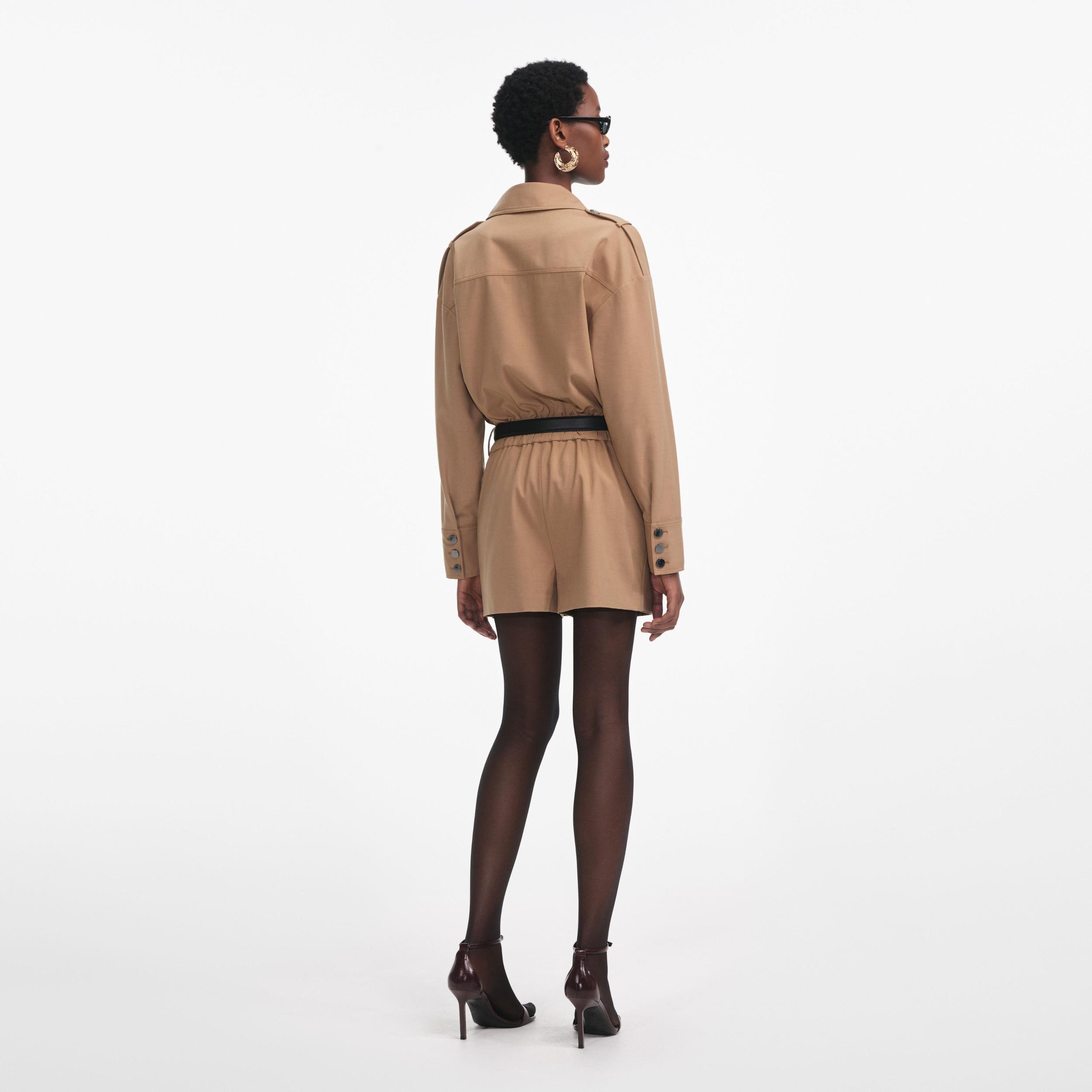 Tan Twill Playsuit Product Image
