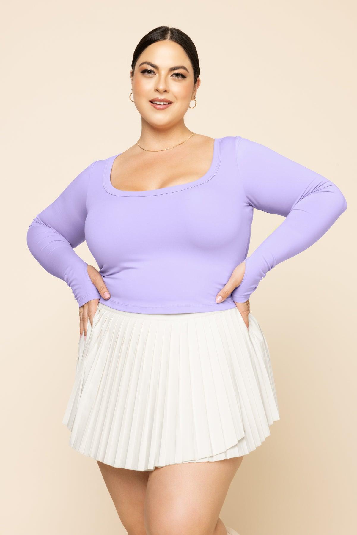 Your Favorite Long Sleeve Reversible Top - Digital Lavender Product Image