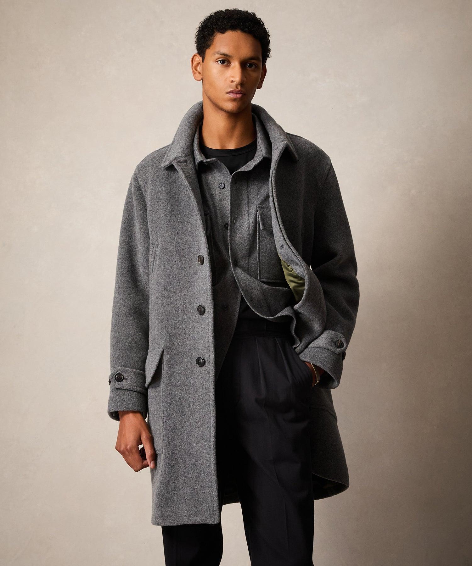 Italian Wool Car Coat in Light Grey Product Image