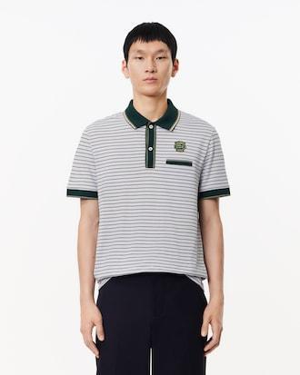 Men's Regular Fit Striped Mini Piqué Polo Product Image