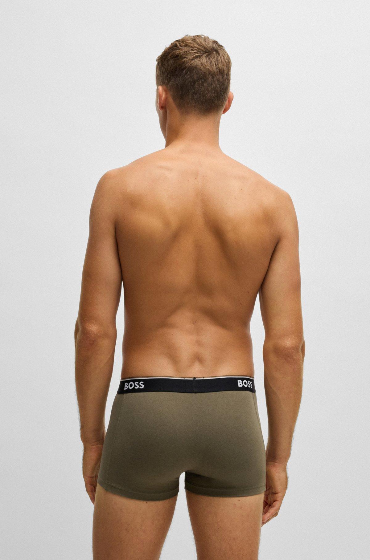 Three-pack of stretch-cotton trunks with logo waistband Product Image