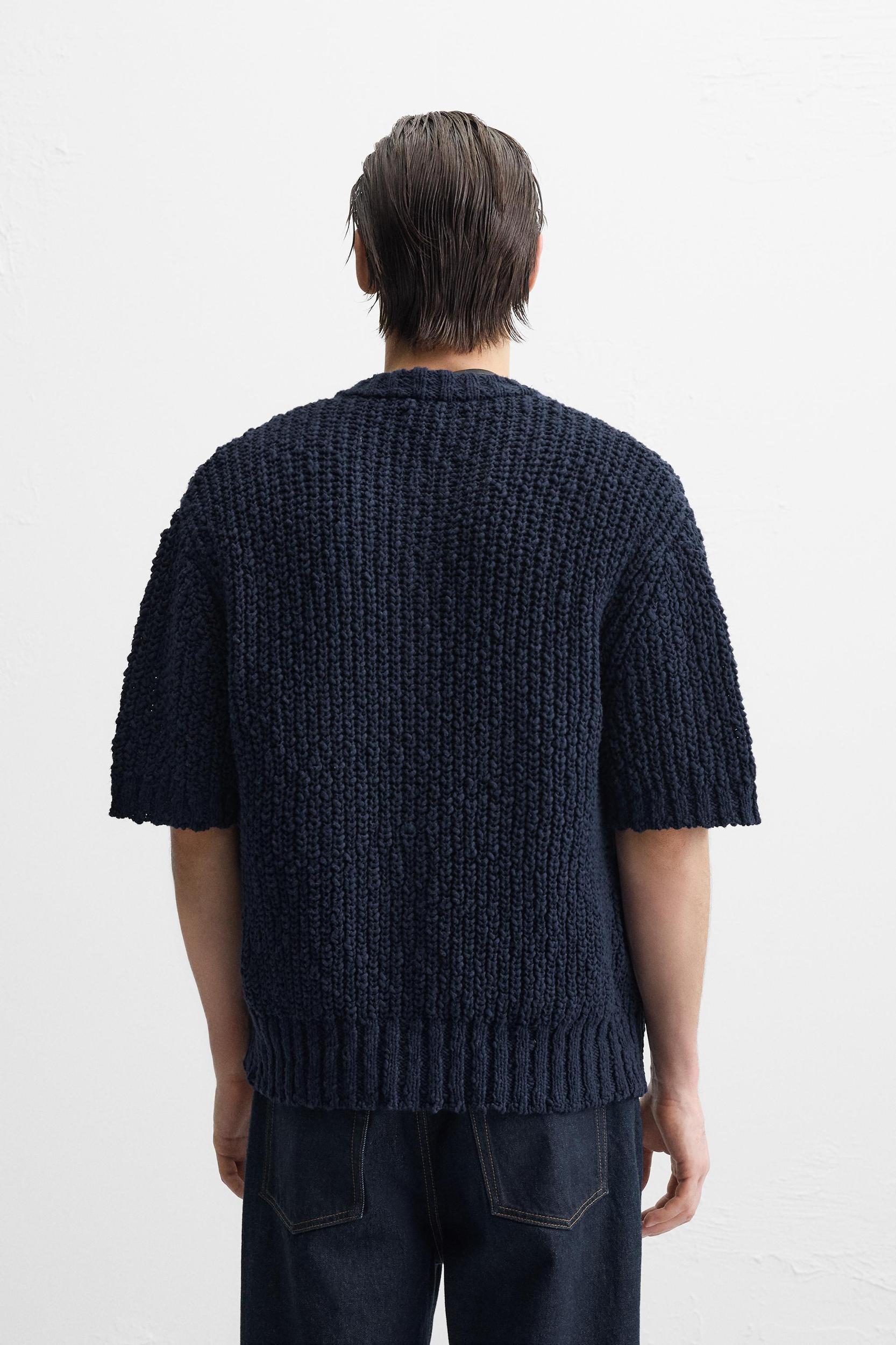 TEXTURED COTTON CARDIGAN Product Image