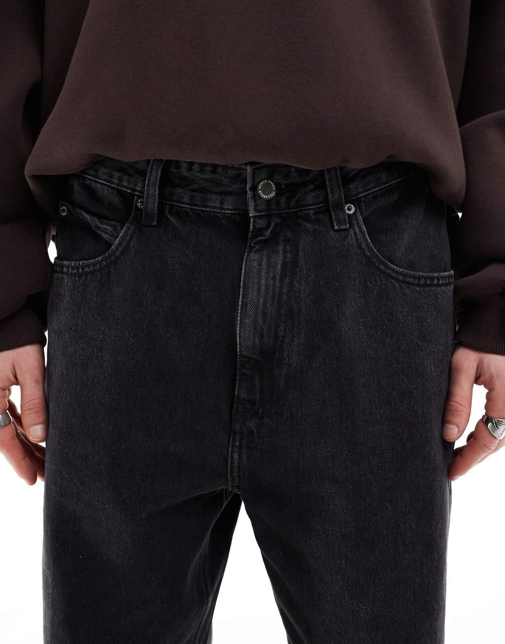 Pull&Bear baggy fit jeans in black  Product Image