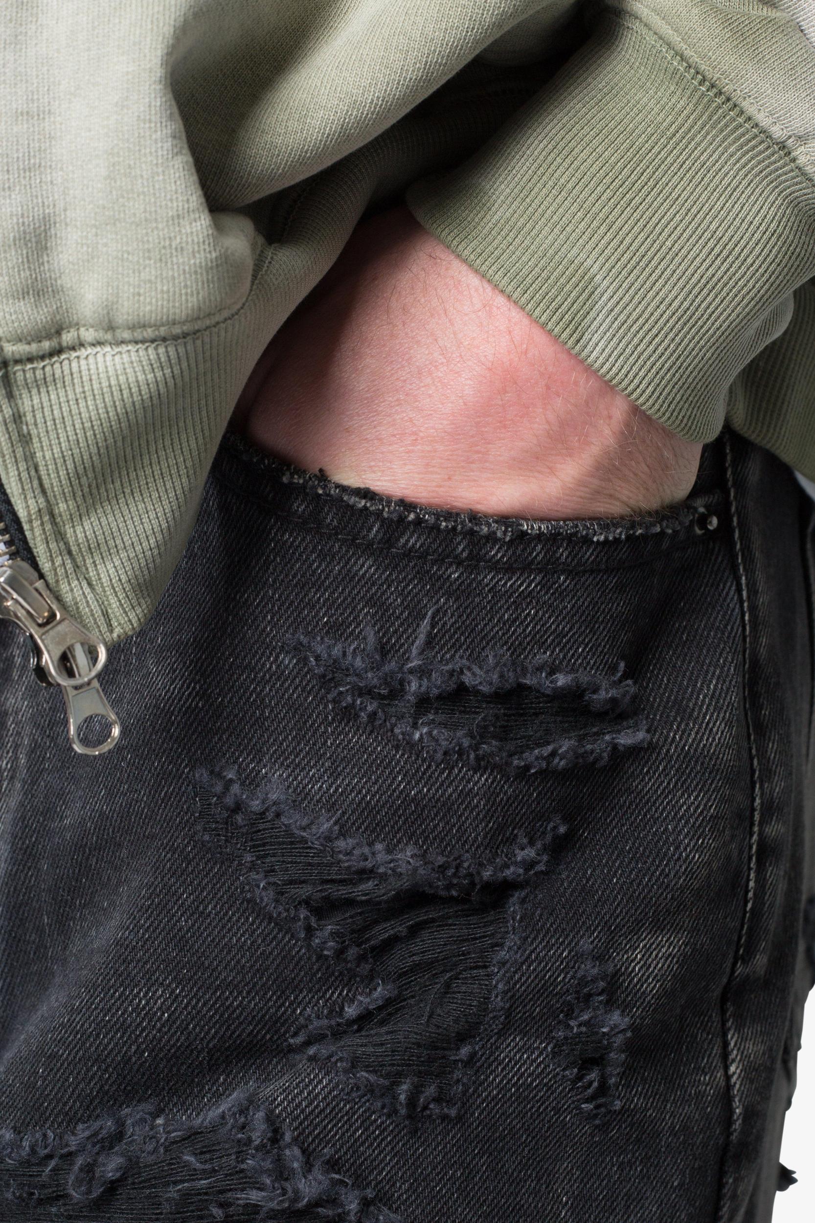 Ultra Baggy Distressed Denim - Vintage Black Product Image