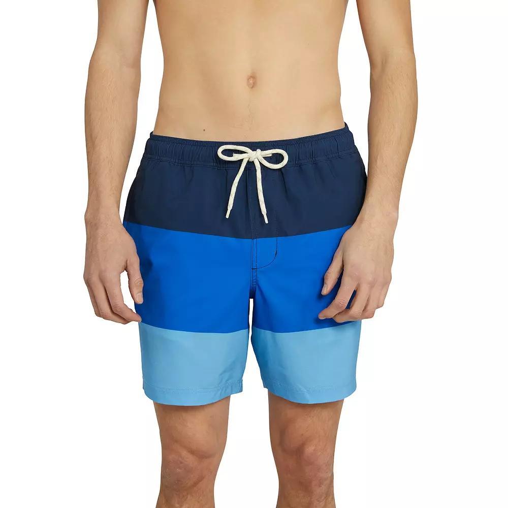 Men's Trinity Coast 7" Colorblock Swim Trunks, Size: XXL, Blue Combo Block Product Image