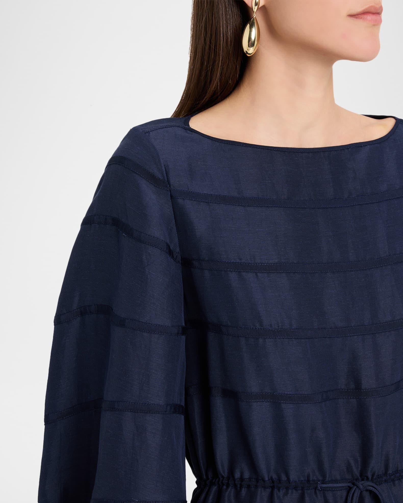 Ribbon Striped Midi Caftan Dress Product Image
