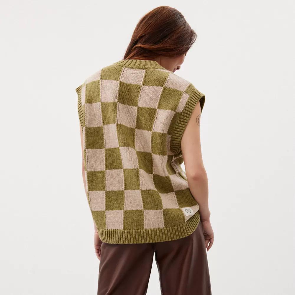Sweater Vest With Checkerboard Pattern Product Image