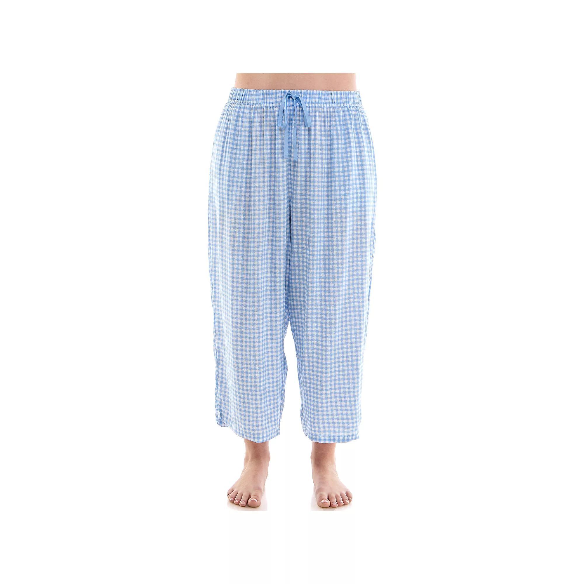 Plus Size Croft & Barrow® Woven Rayon Pajama Capri Pants, Women's, Size: 2XL, French Plaid Product Image