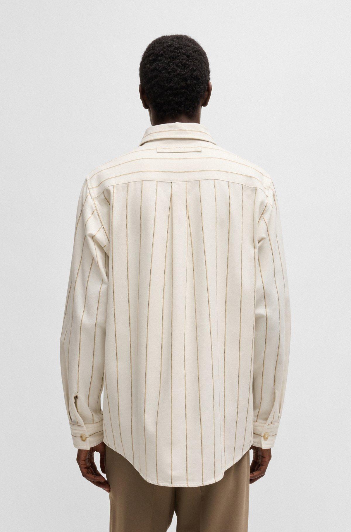 Oversize-fit overshirt in striped Oxford cotton Product Image
