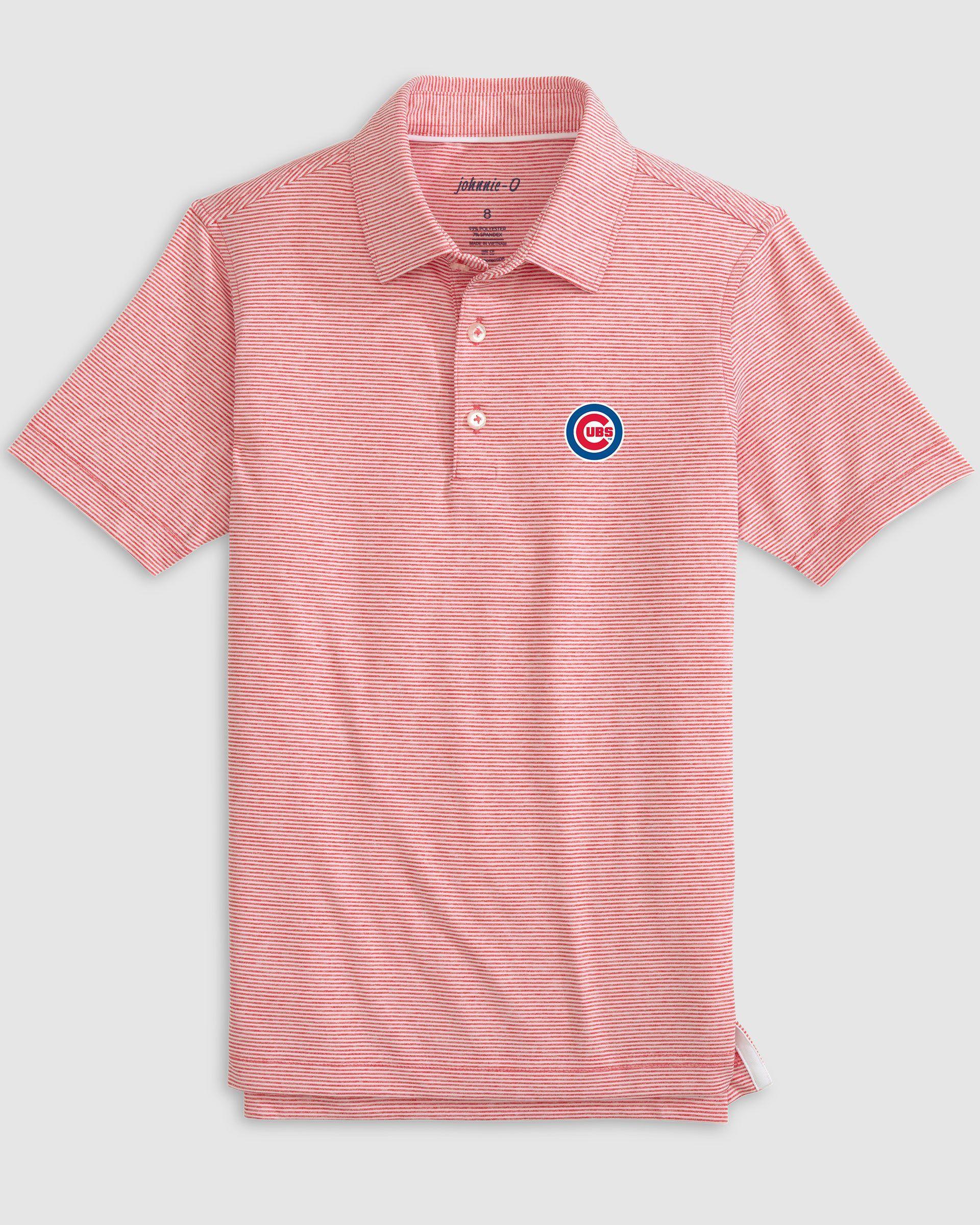 Chicago Cubs Lyndonn Jr. Striped Jersey Performance Polo Product Image