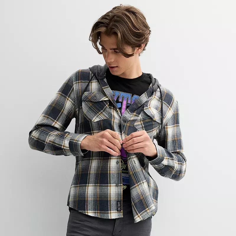 Men's Trinity Coast Hooded Flannel Shirt, Size: Medium, Blue Product Image