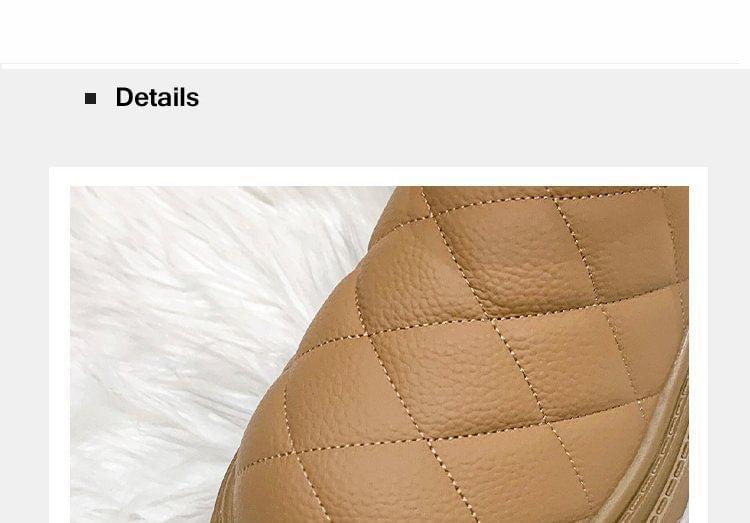 Platform Plain Quilted Ankle Boots Product Image