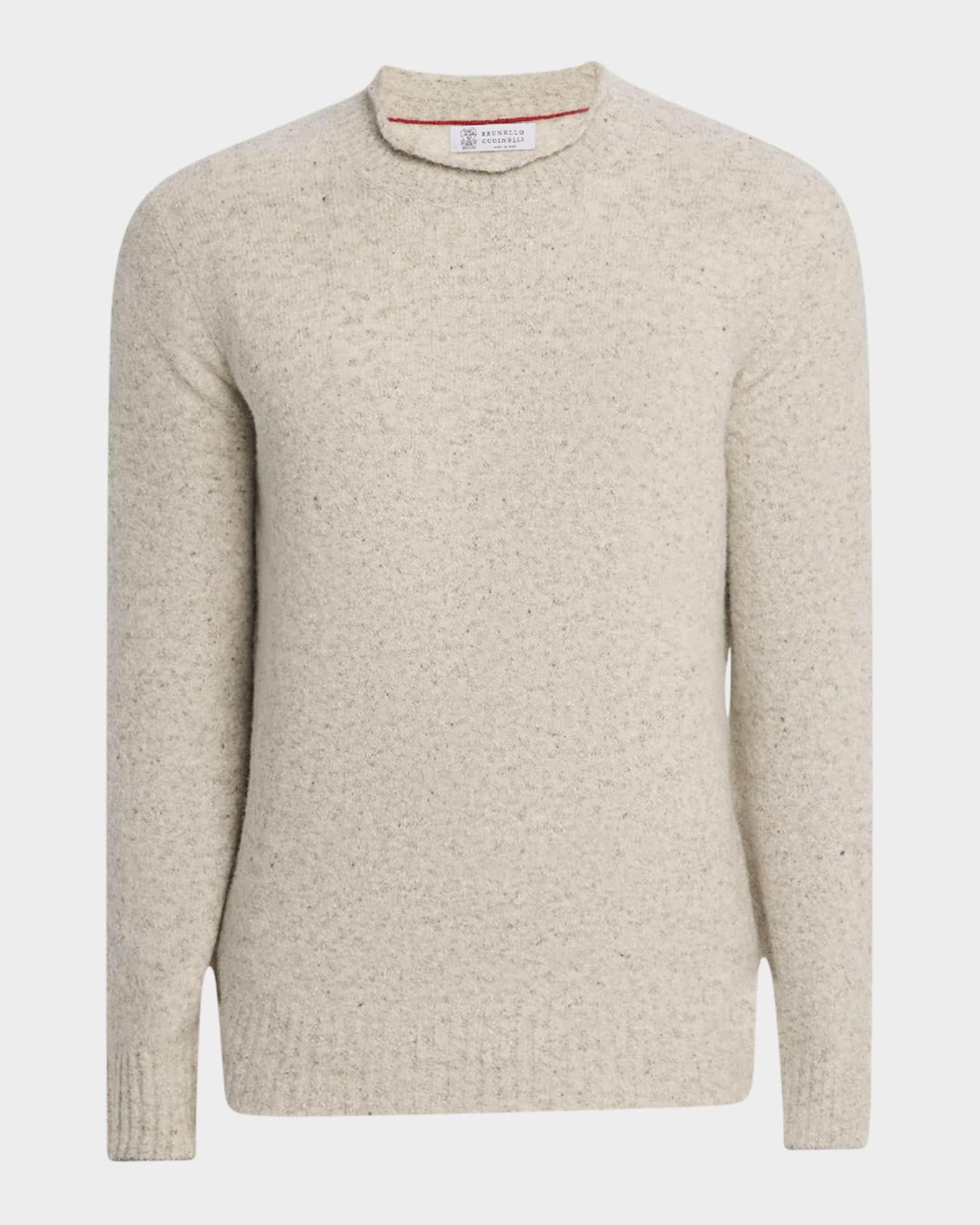 Men's Wool and Nylon Melange Crewneck Sweater Product Image