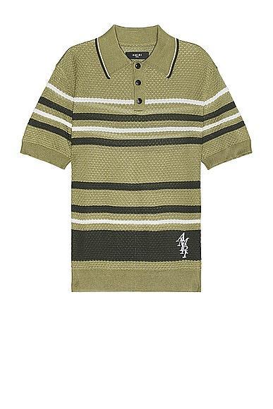 Amiri Striped Polo in Brown Product Image