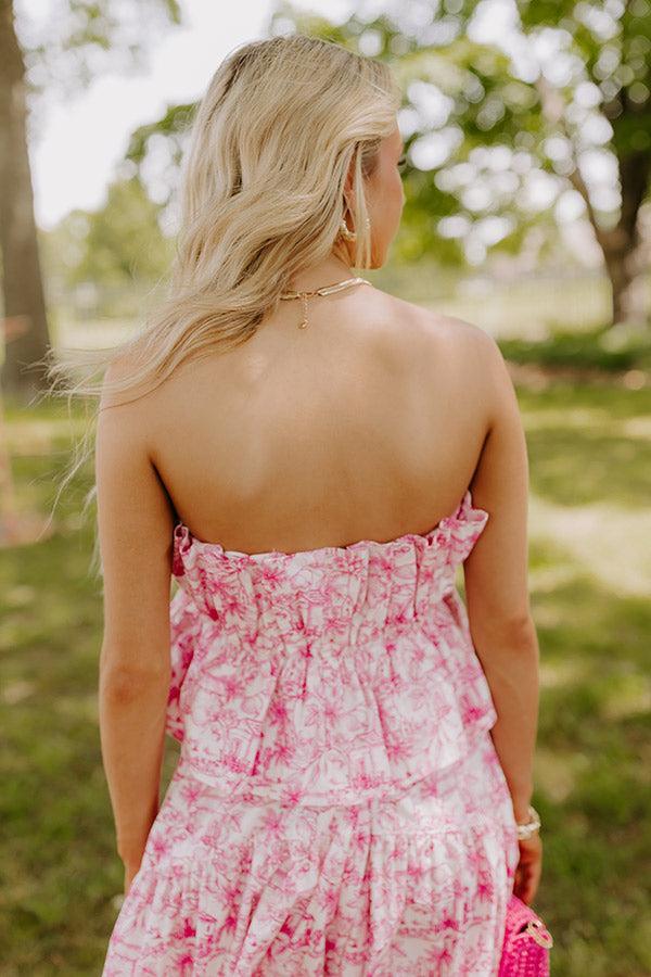 Villa Charm Pleated Top In Pink Product Image