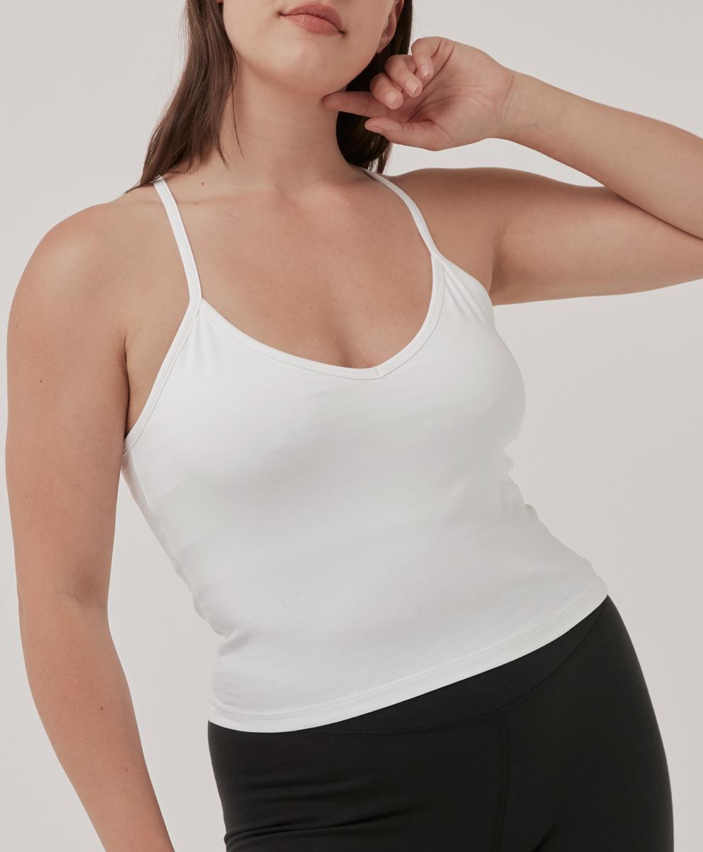 Women's White Everyday Shelf Bra Cropped Camisole L Product Image