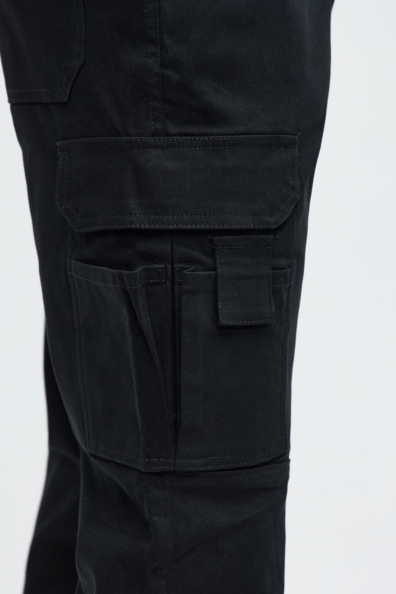 Stacked Slim Flare Kryptonite Cargo Pants - Black Product Image