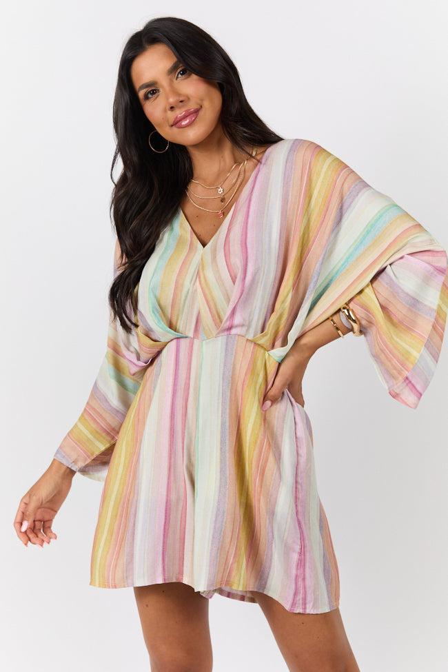 Nights In Watercolor Multi Print Romper FINAL SALE Product Image