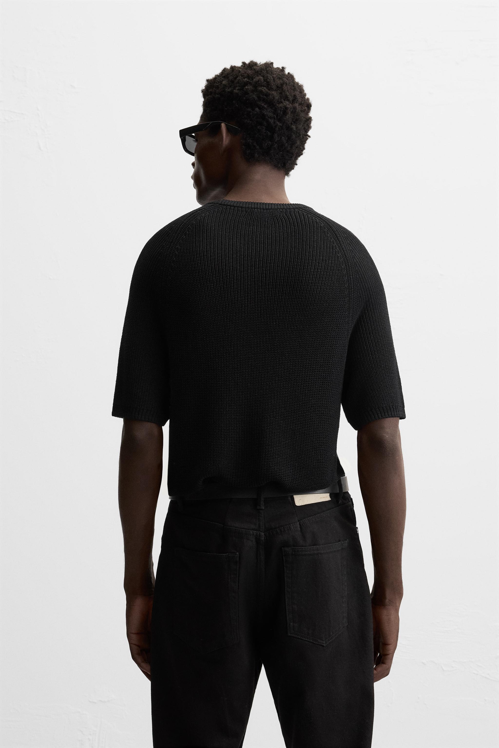 CROPPED FIT KNIT T-SHIRT Product Image