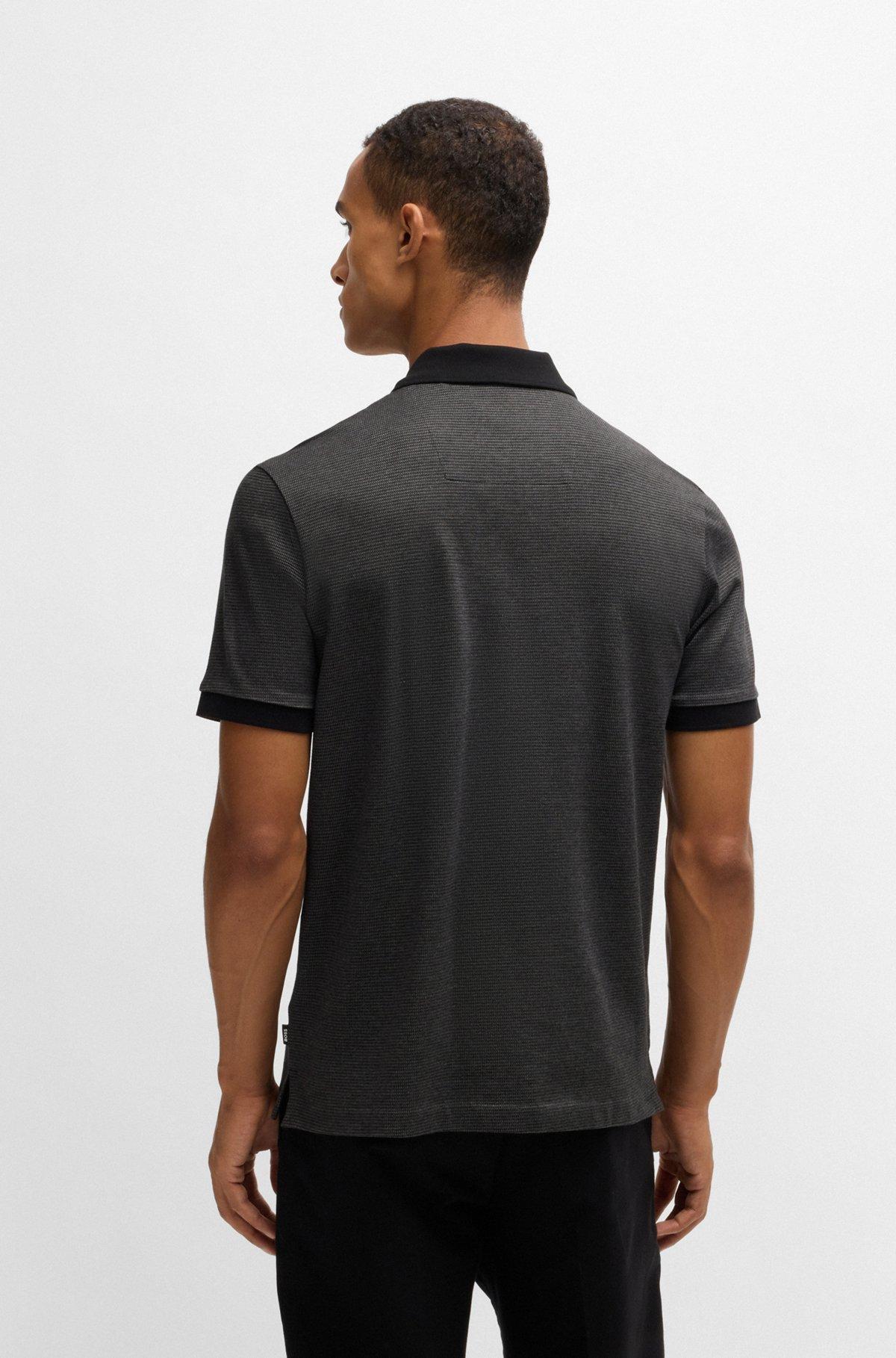 Mercerized-cotton polo shirt with micro pattern Product Image