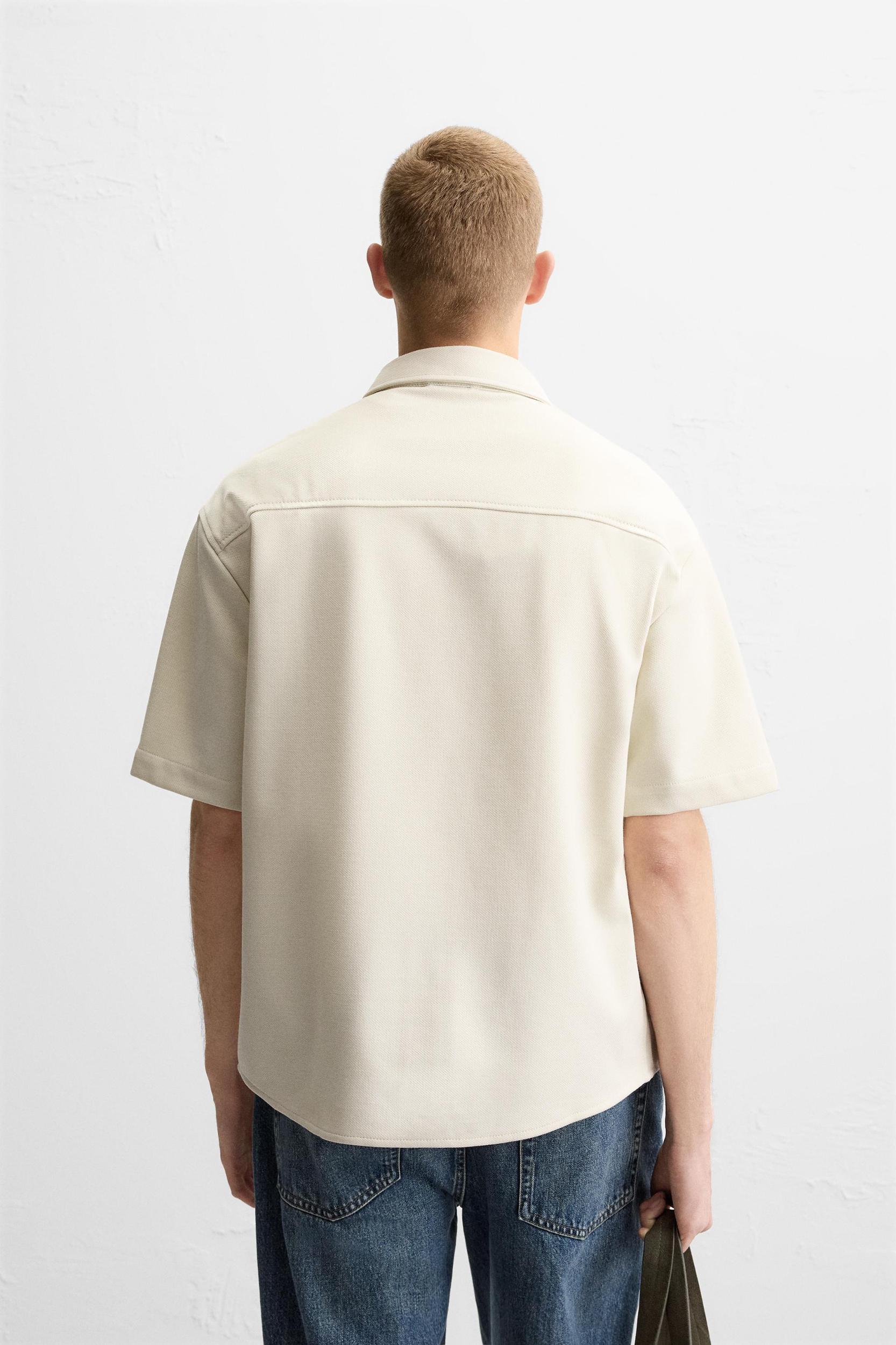 TEXTURED STRETCH OVERSHIRT Product Image