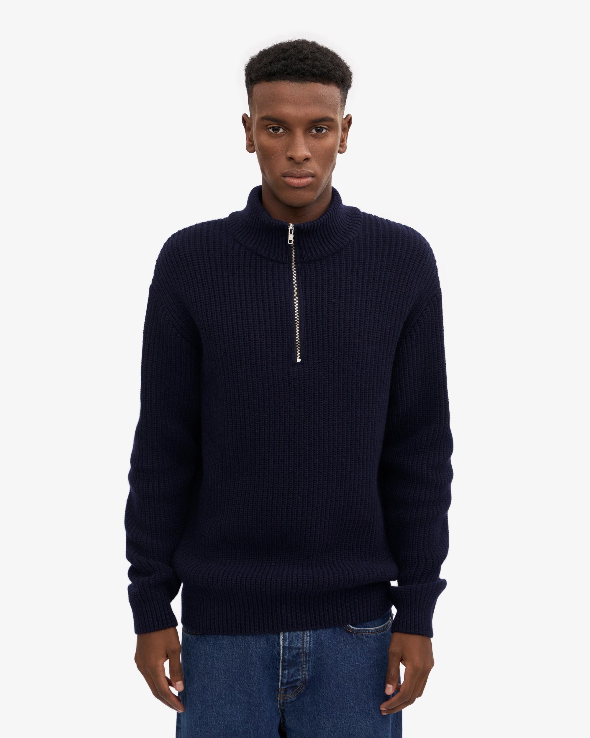 Merino Quarter Zip - Coffee Brown Product Image